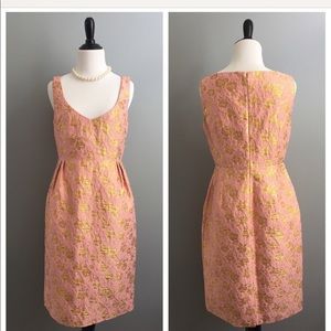 J. Crew Metallic Gold Floral Dress